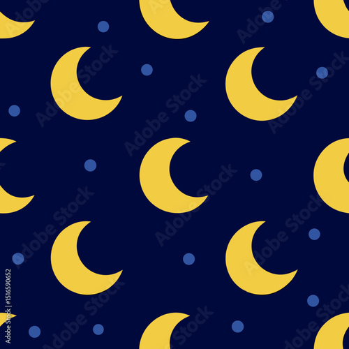 seamless moon phase pattern   new moon to full moo 