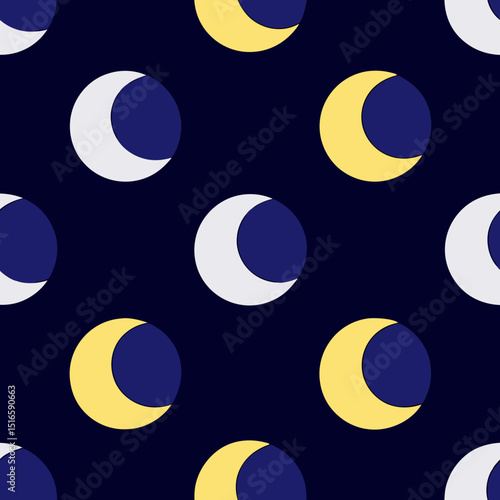 seamless moon phase pattern   new moon to full moo.svg