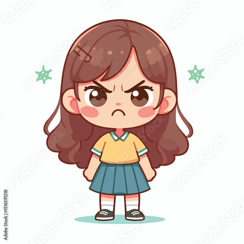 little girl is angry