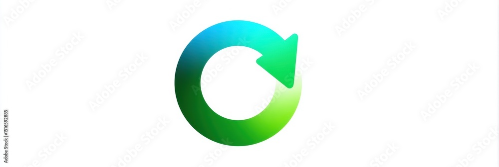 Fototapeta premium Endless Looped Refresh Icon in Vibrant Colors Representing Continuity and Renewal in a Minimalist Design