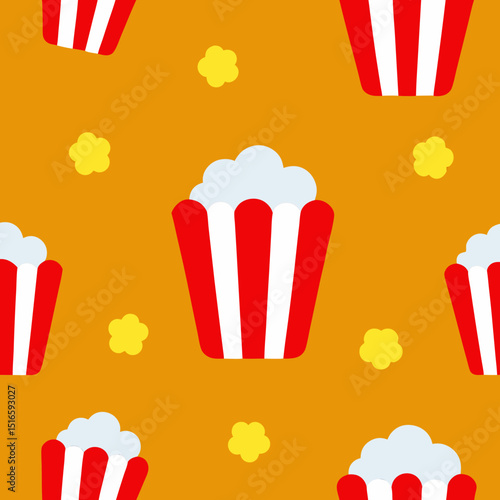 seamless popcorn pattern   red striped tubs 