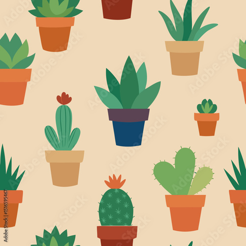 seamless succulent pattern   echeveria  aloe  