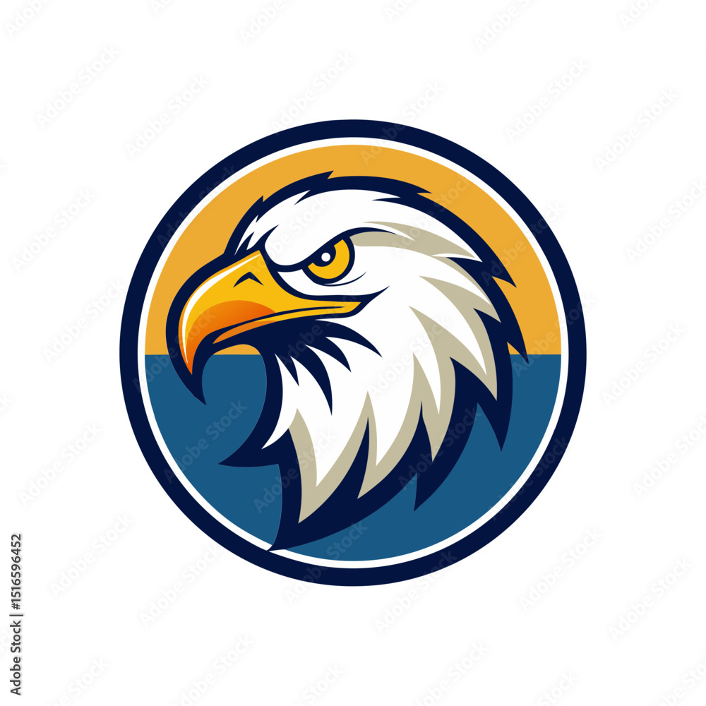 Fototapeta premium eagle head circle stock mascot logo illustrations