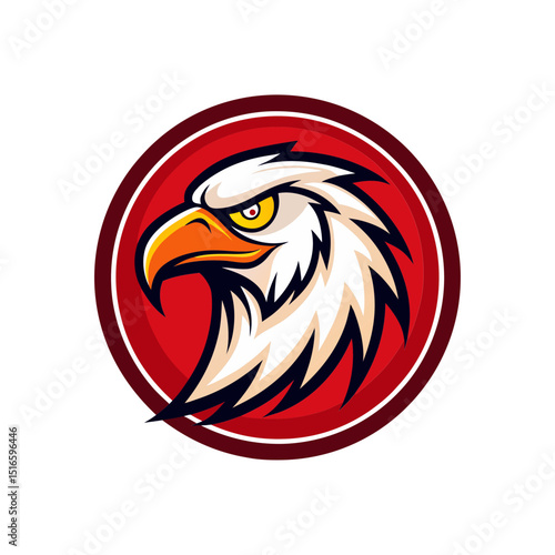 eagle head circle stock mascot logo illustrations