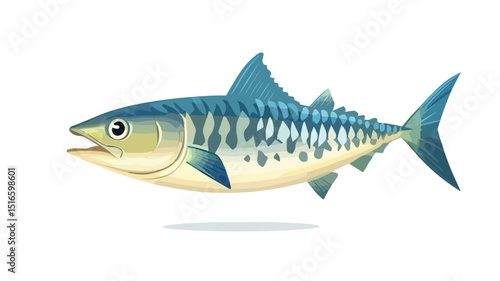 Detailed Atlantic Mackerel Vector Illustration for Marine Art and Design