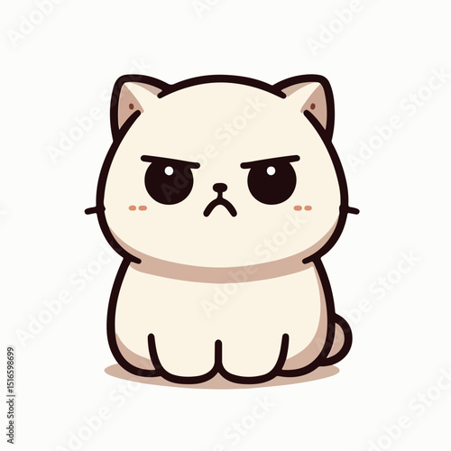 cat with a flat and indifferent expression