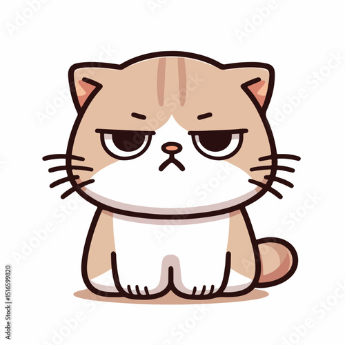 cat with a flat and indifferent expression