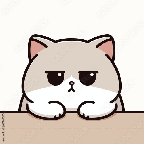 cat with a flat and indifferent expression