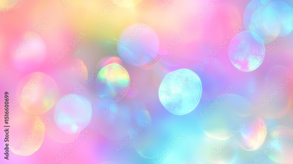 Fototapeta premium Pastel Bokeh Background Abstract Circular Lights, Rainbow Hues, Dreamy Aesthetic, Bokeh Photography, Background Texture Bokeh, Abstract