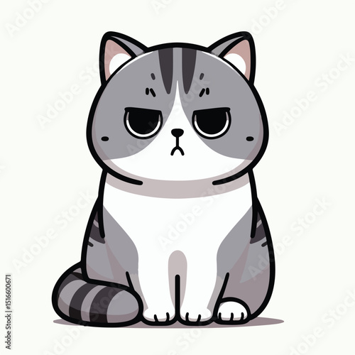 cat with a flat and indifferent expression