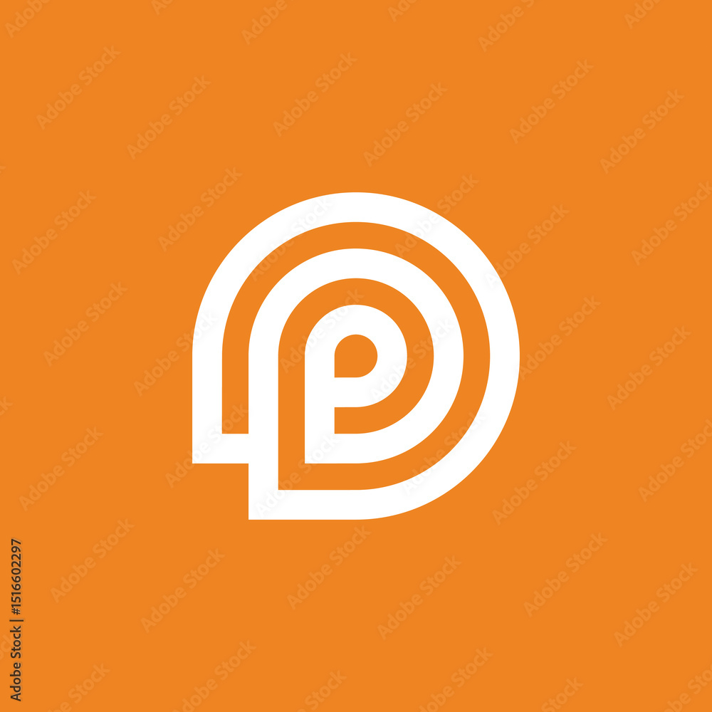 Mono line Rounded Letter P logo design vector template Mono line Rounded Letter P logo design vector template
