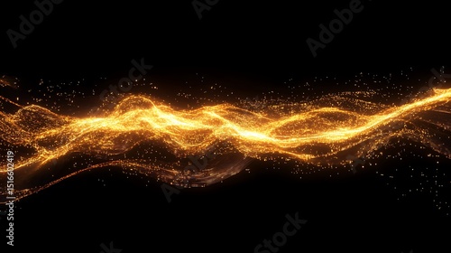 Abstract golden particles flowing (1)