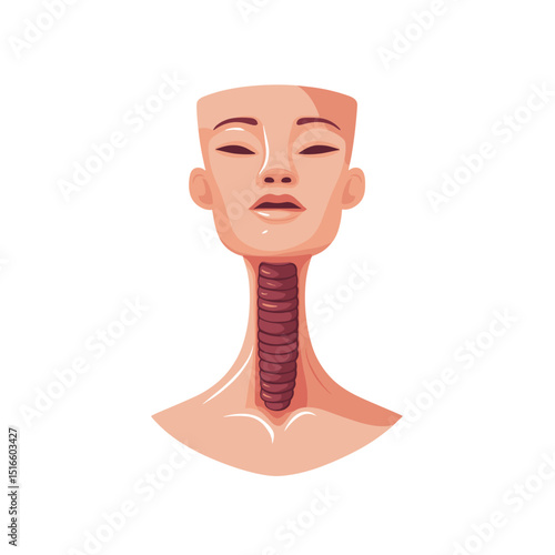 Detailed Anatomy of Human Head and Throat Featuring Esophagus and Trachea Medical Illustration