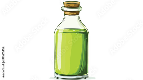 Elegant Bottle of Green Elixir - Vector Illustration for Various Projects