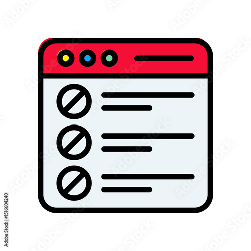 Block List lineal color icon