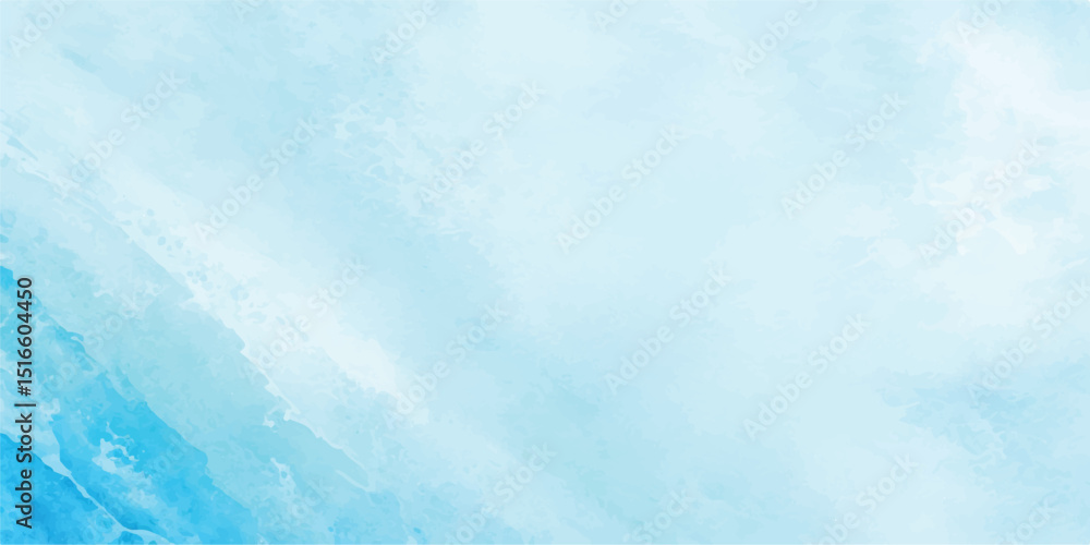 Fototapeta premium Dive into the depths of creativity with this ocean blue watercolor background accented by white highlights. The abstract art design captures the essence of the sea, with fluid movements and dynamic te