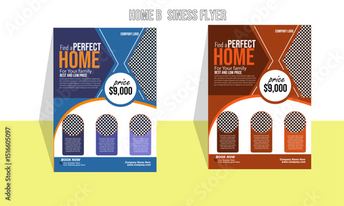 Home sell Flyer Template, gradient Flyer, booklet, printable leaflet design with space for photo. Magazine page, and property flyer or home sale flyer layout design