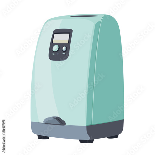 Illustration of Modern Blue and Gray Air Purifier Electronic Appliance for Home Use Against White Background