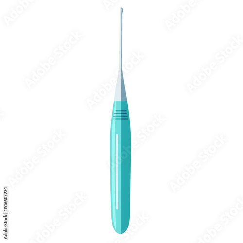 Interdental Brush with Aqua Handle for Oral Hygiene Isolated on White Background Promoting Dental Health and Cleanliness