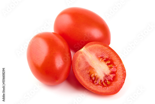 Fresh Red Tomatoes Isolated on White Background.