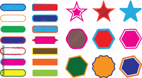 Colorful geometric shapes and banners for design