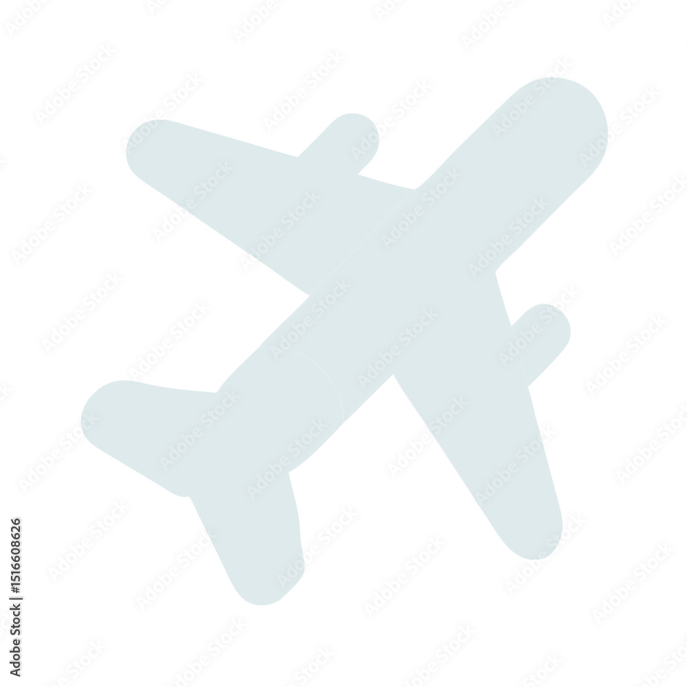 Obraz premium Airplane icon in pastel green silhouette style