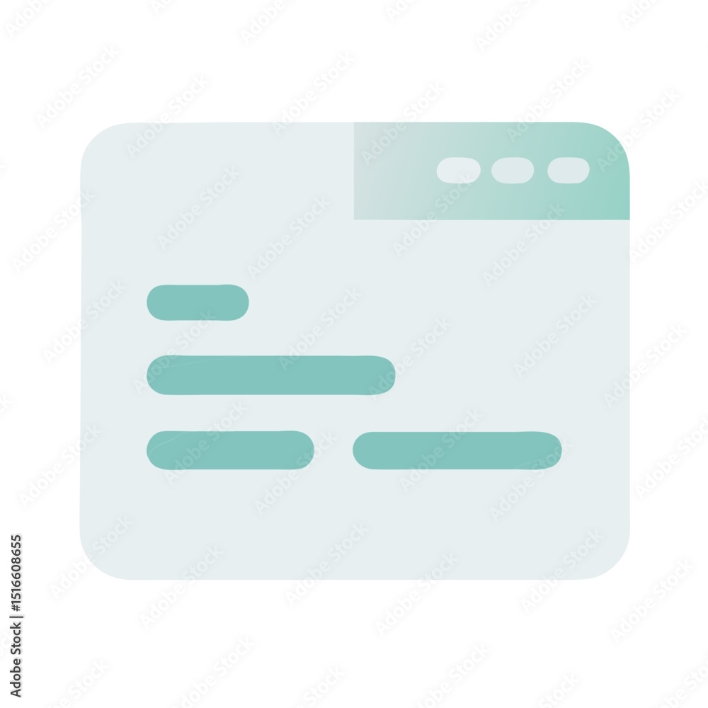 Web browser window icon in pastel green style Web browser window icon in pastel green style