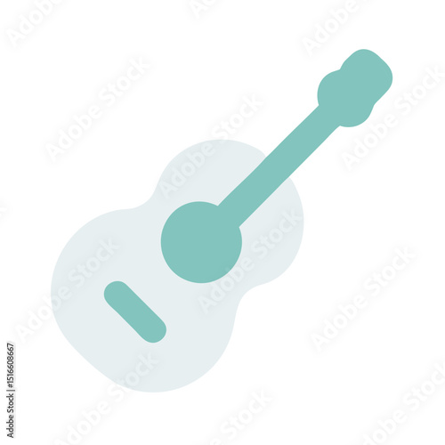 Guitar icon in pastel green flat style