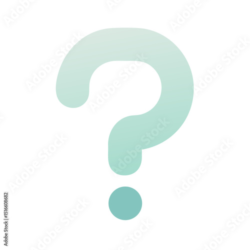 Question mark icon in pastel green minimalist style