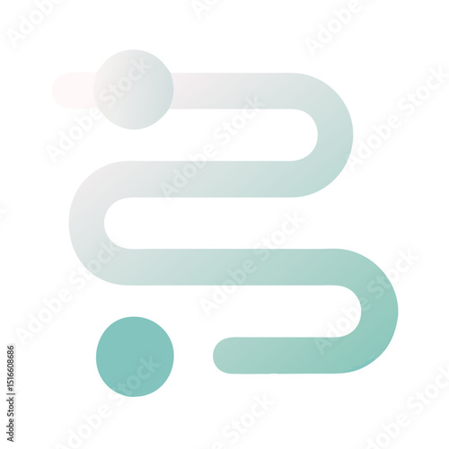 Free Download Curved path icon with dots in pastel green design - GFXLoad