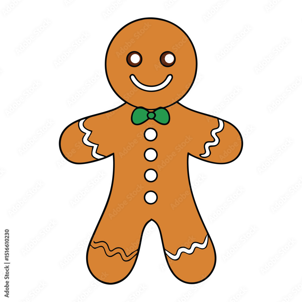 Obraz premium A sweet, spiced cookie shaped like a little person, often decorated with icing and candies—classic holiday treat with a warm, festive flavor.