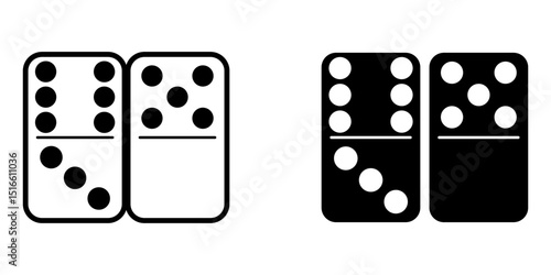  dominoes icon white on background