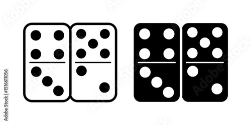  dominoes icon white on background