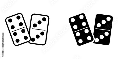  dominoes icon white on background