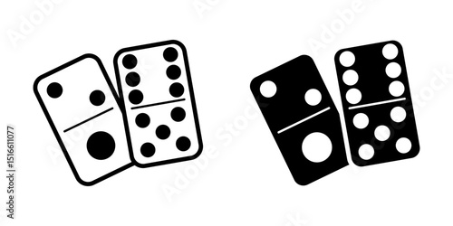  dominoes icon white on background