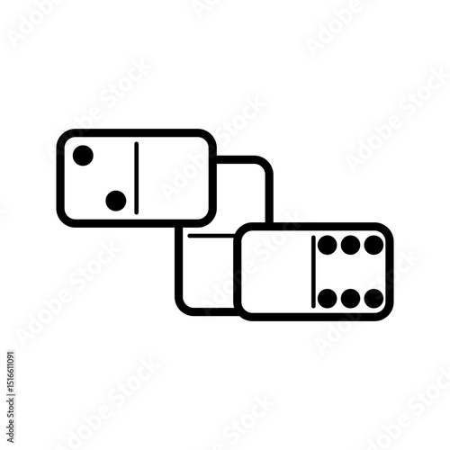  dominoes icon white on background