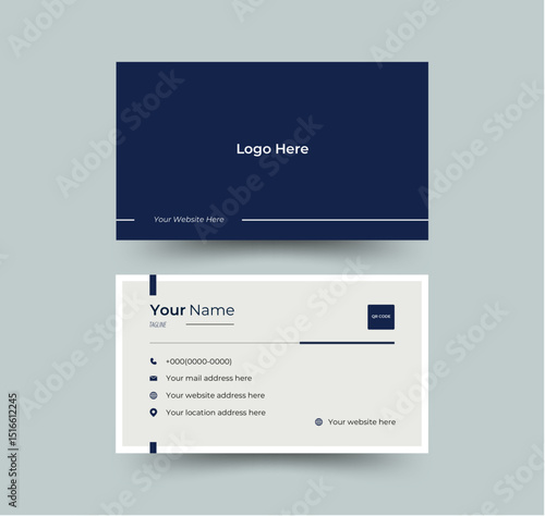 Double-sided creative business card design template.White Minimal Business Card Mockup.
Clean professional business card template. Simple business card layout horizontal and vertical . Vector file