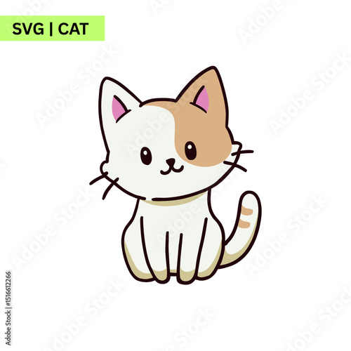 A charming logo design incorporating a vector cat with whimsical elements, representing a fun and friendly brand for cat lovers.