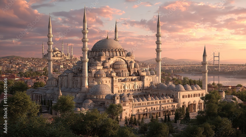 Fototapeta premium Istanbul mosque architecture travel photography city landmark turkey tourism culture skyline