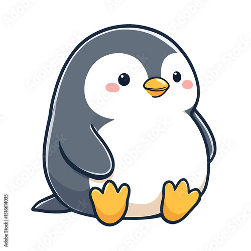 Adorable Penguin Illustration Sticker For Kids And Adults Cute Animal Character Design