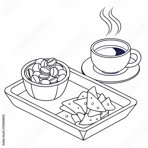 Coffee Break A Cozy Illustration of Coffee, Snacks, and Relaxation