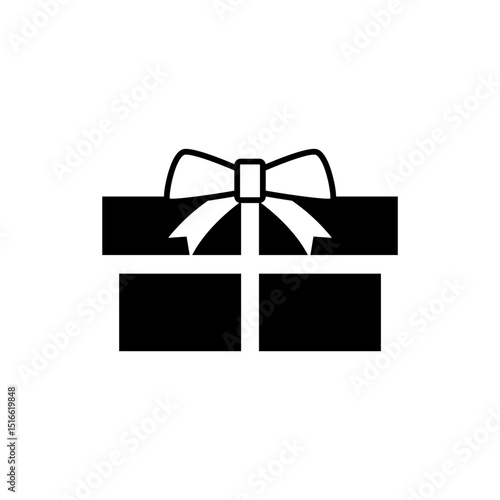 Gift Box with Ribbon Tied Top Icon.