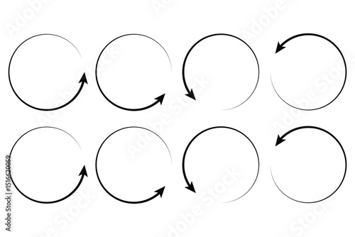 Circular dot ring rotating loading icon vector illustration set for modern web interface pre loader animation minimal progress UI element design.