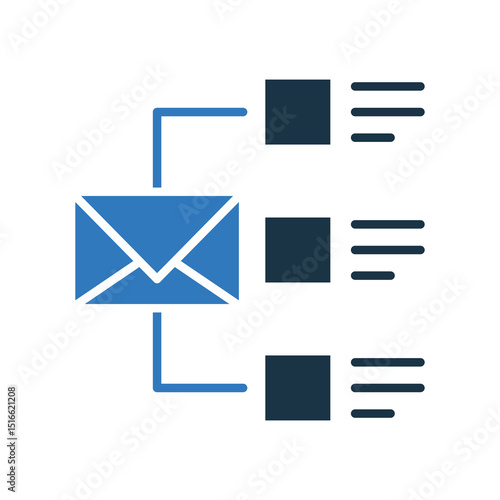 Email List mixed color icon