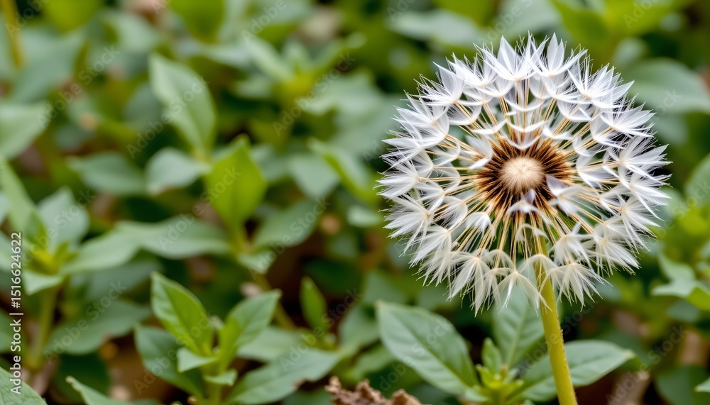 a dandelion with white puffy seed heads in the foreground against an out of focus background of green foliage, suggesting a natural outdoor setting a dandelion with white puffy seed heads in the foreground against an out of focus background of green foliage, suggesting a natural outdoor setting