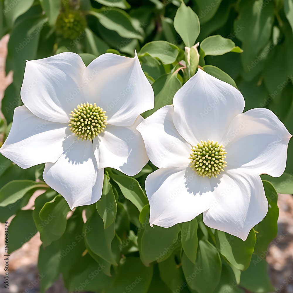 Fototapeta premium White Dogwood Flowers Closeup