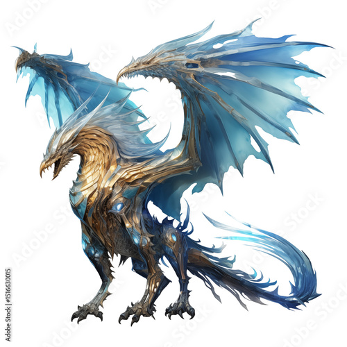 blue dragon with wings
