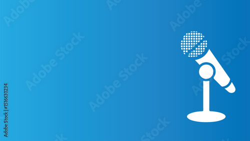 Retro Microphone Icon Vector. Microphone Icon Vector – Audio Recording, Podcast, and Voice Communication Icon on Blue Background.