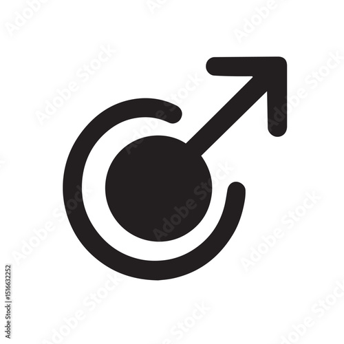 Masculine Symbol Icon: A minimalist representation of the male symbol, conveying strength and identity. A concise design