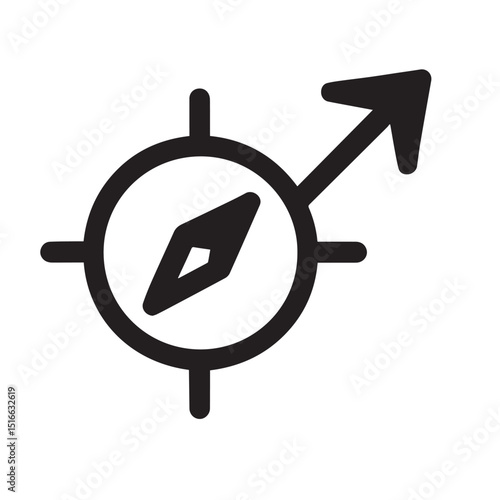 Guiding Compass: A meticulously crafted compass with a bold arrow, symbolizes direction, travel, and exploration against a clean, uncluttered backdrop.